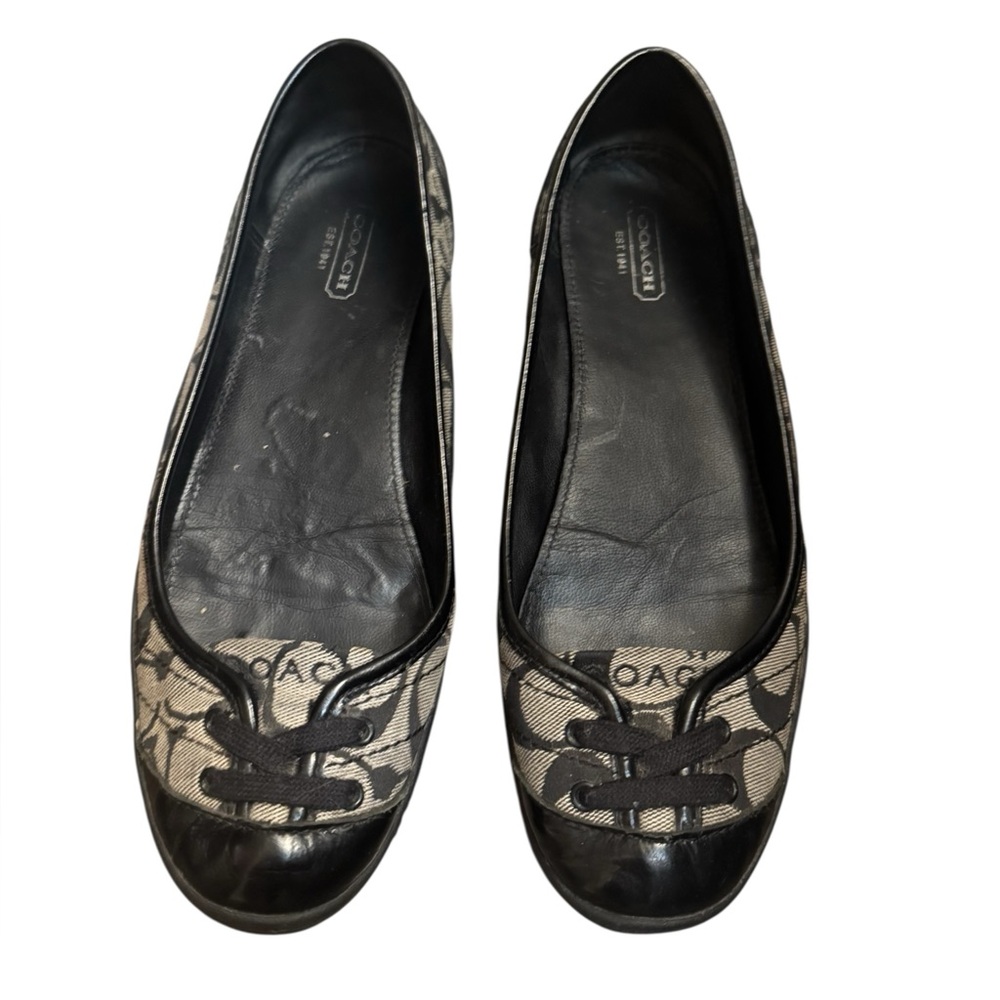 Coach Black and Cream Flats